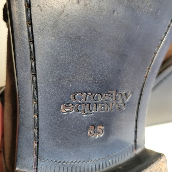Crosby Square Allen Double Monk Strap Brown Suede Loafer Dress Shoes Size 8.5 - Picture 12 of 14